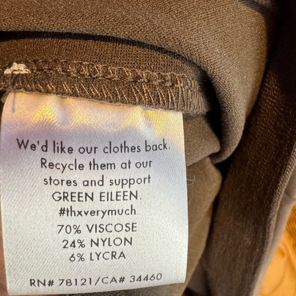 Eileen Fisher Slim Crepe Stretch Ankle Pants in Brown Size Small - Picture 6 of 7